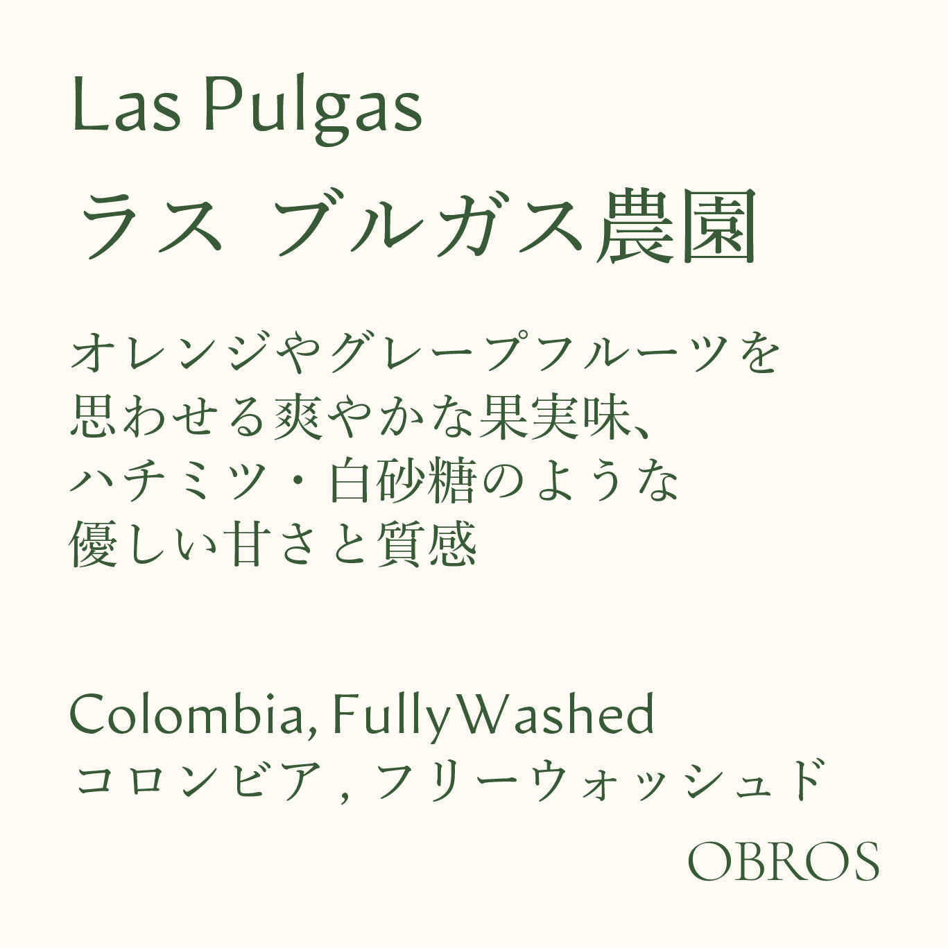 【送料無料】ラス・ブルガス農園/ Las Pulgas Colombia FullyWashed<定期購入>